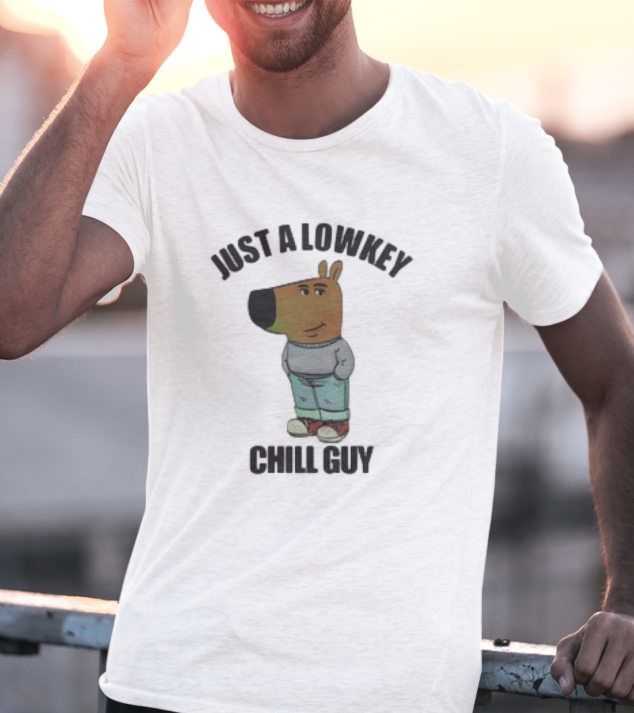 Just A Lowkey Chill Guy Retro Cartoon Style Character T-Shirt