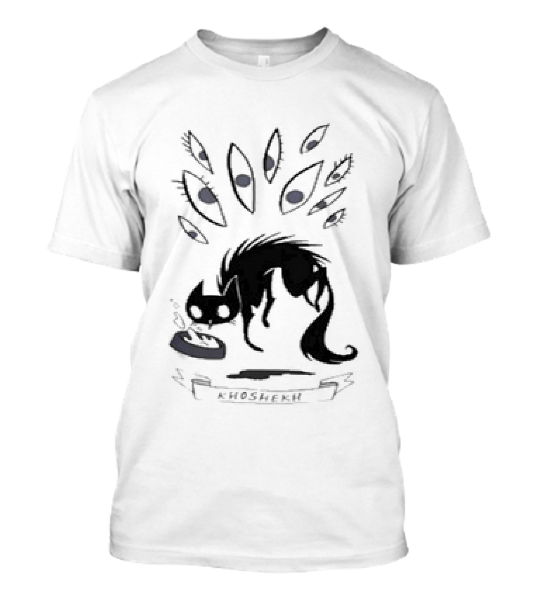Khoshekh The Cat Surrounded By Floating Eyes And Feeding Bowl T-Shirt