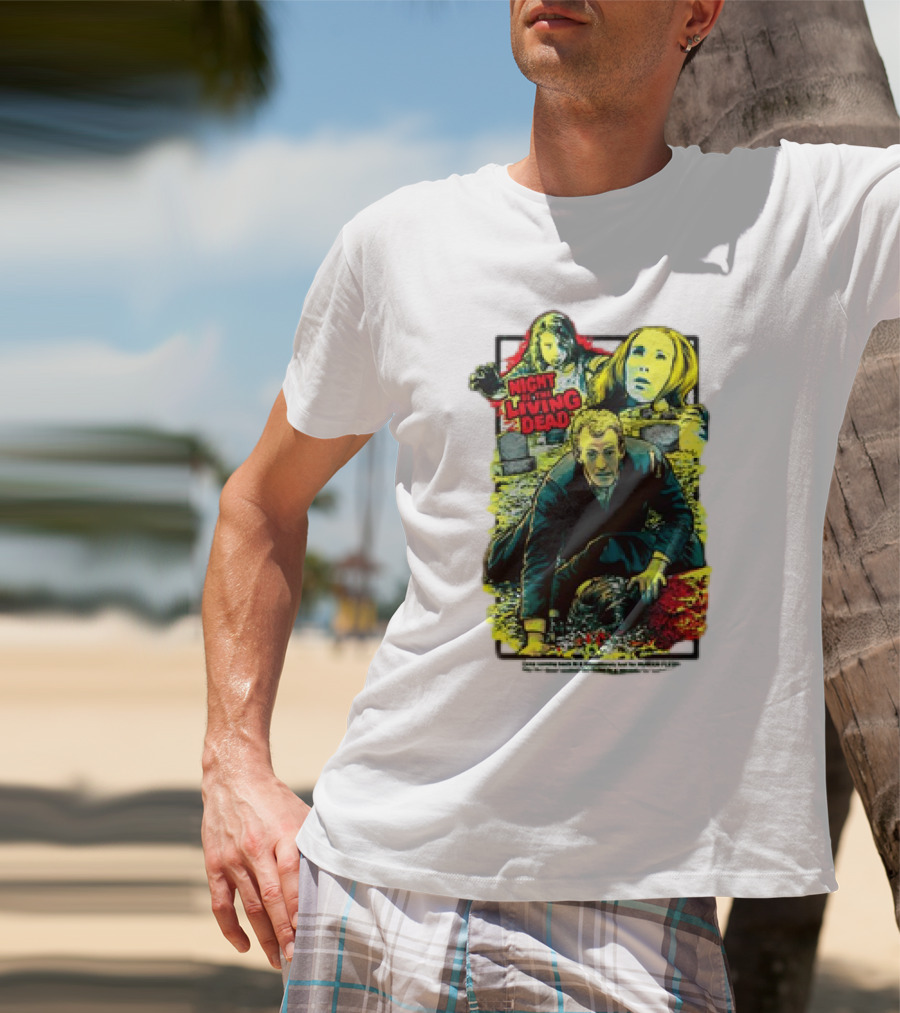 Night Of The Living Dead Classic Horror Scene With Surrounded By Death Faces T-Shirt