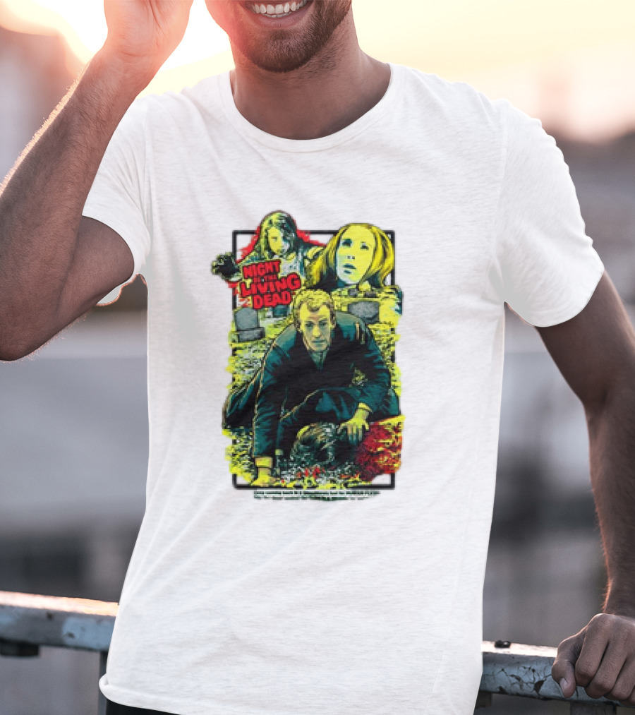 Night Of The Living Dead Classic Horror Scene With Surrounded By Death Faces T-Shirt
