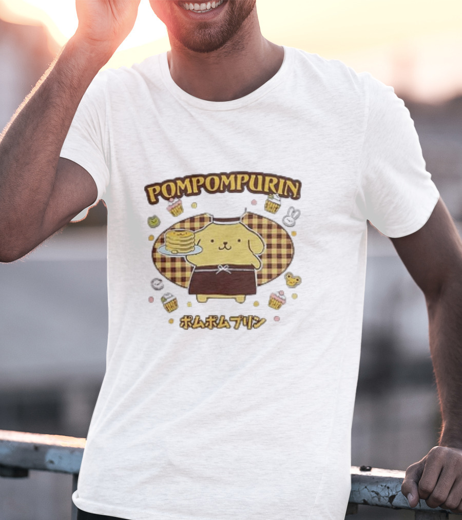 Pompompurin Sweet Pancake Delight With Cute Desserts T-Shirt