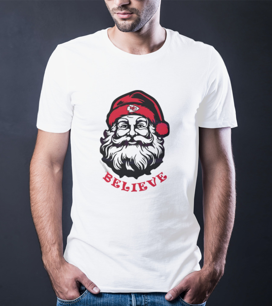 Santa Claus Believe Kansas City Chiefs Christmas T-Shirt