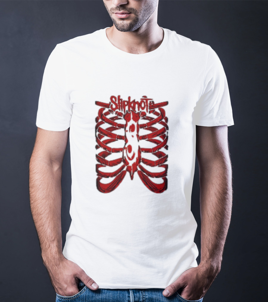 Slipknot Ribcage Skeleton Logo Red T-Shirt