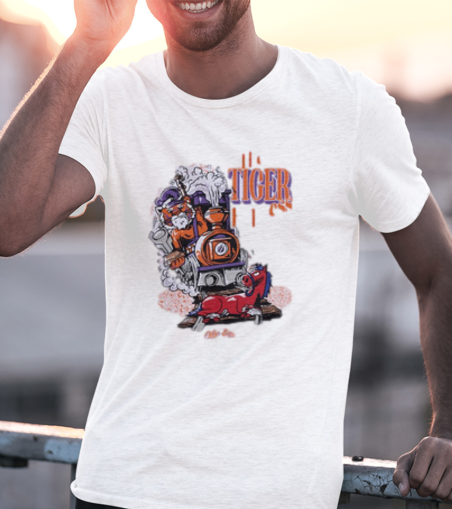 Tiger Express Steamrolls SMU Mustangs Clemson Victory T-Shirt