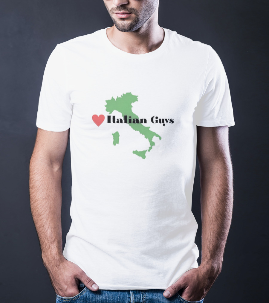 Heart Italian Guys Green Italy Map T-Shirt