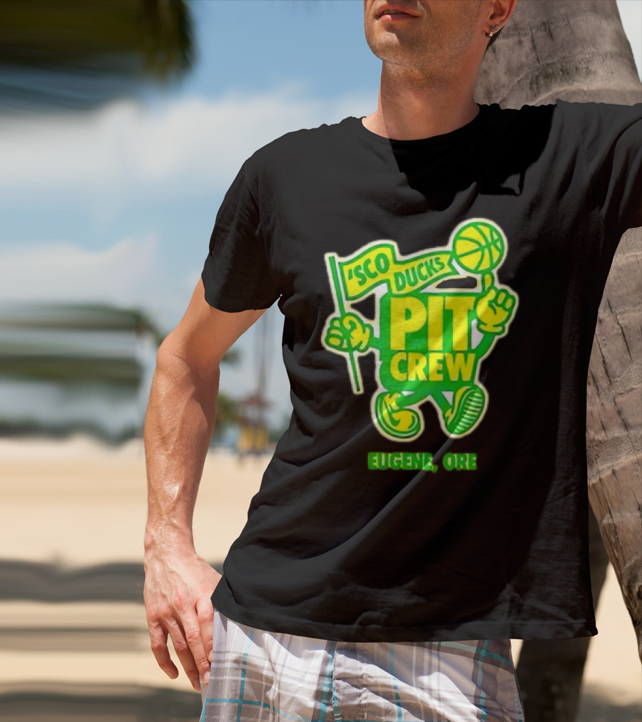 Sco Ducks Pit Crew Eugene Ore Oregon Ducks Basketball T-Shirt