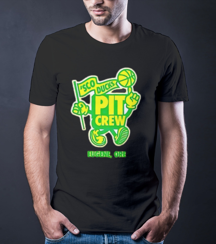 Sco Ducks Pit Crew Eugene Ore Oregon Ducks Basketball T-Shirt