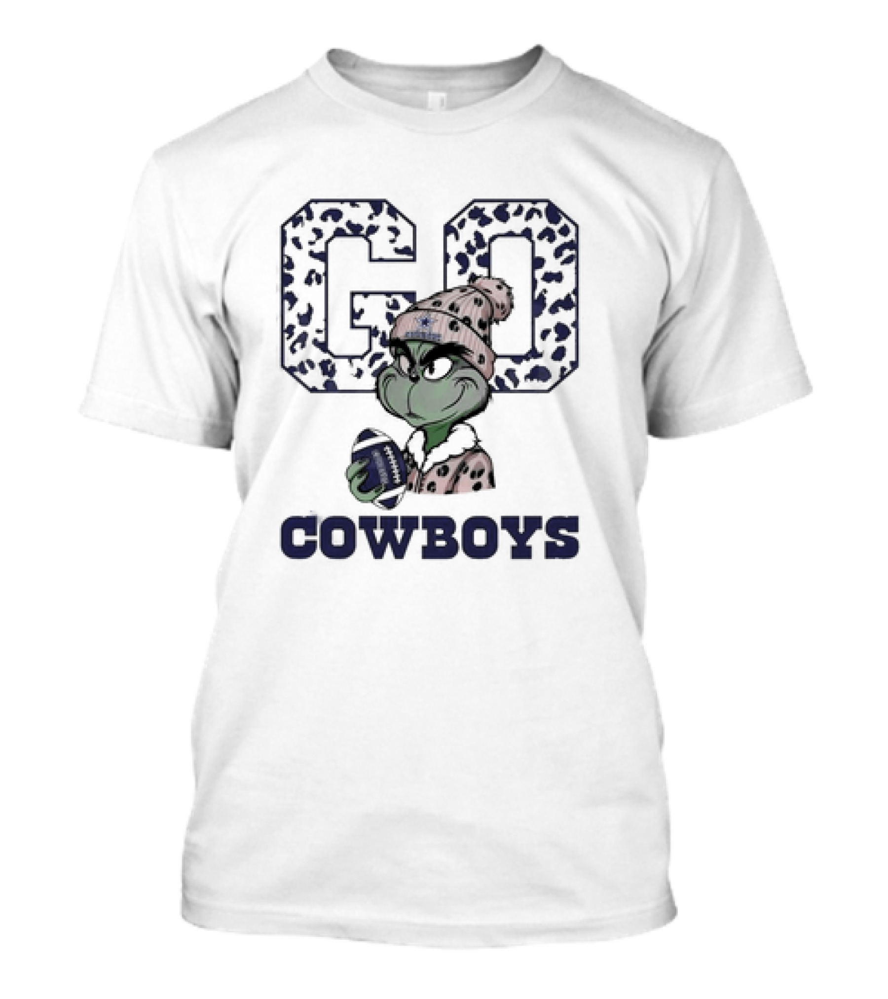 Grinch Leopard Go Cowboys Football Christmas Dallas Cowboys T-Shirt