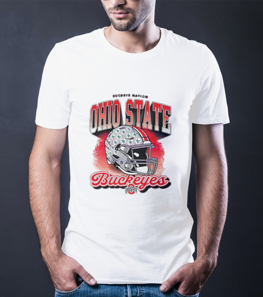 Ohio State Buckeyes Helmet Buckeye Nation Football T-Shirt