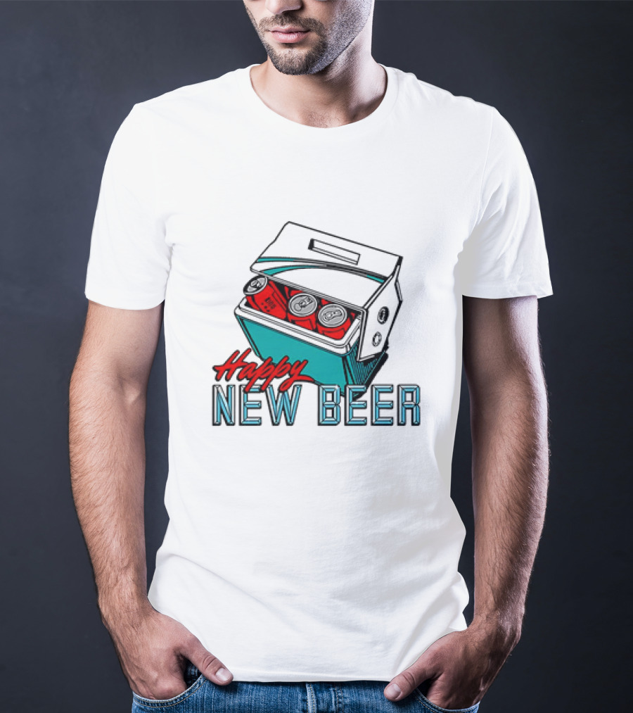 Happy New Beer Cooler With Cans T-Shirt
