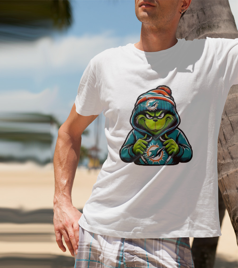 Retro Grinch Miami Dolphins NFL T-Shirt