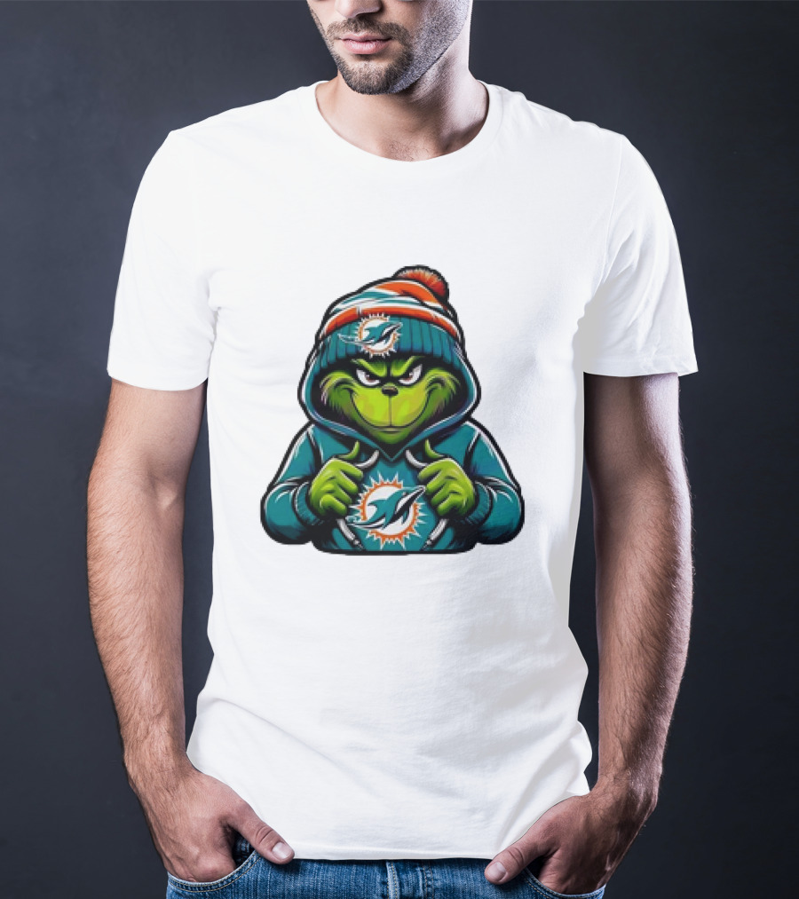 Retro Grinch Miami Dolphins NFL T-Shirt