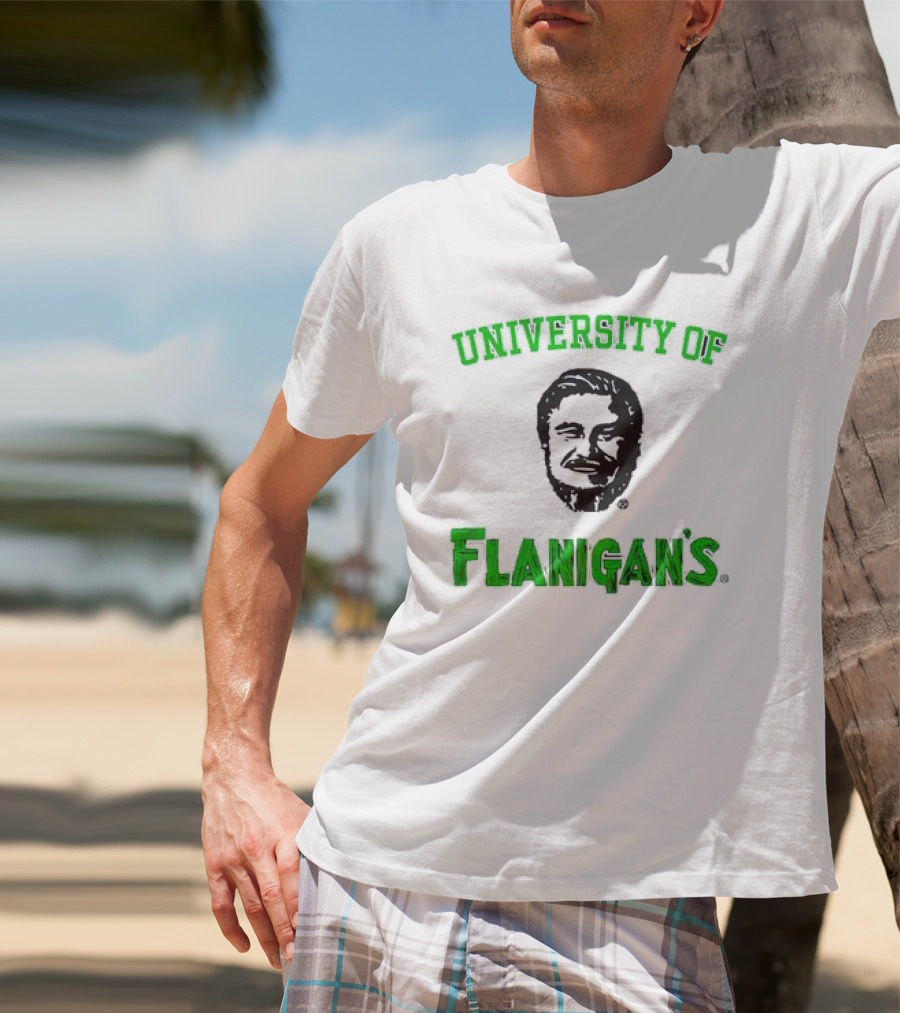 University Of Flanigan's Seafood Bar And Grill Iconic Green T-Shirt