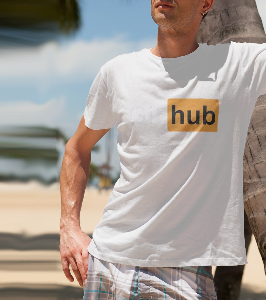 Git Hub Text With Yellow Highlight T-Shirt
