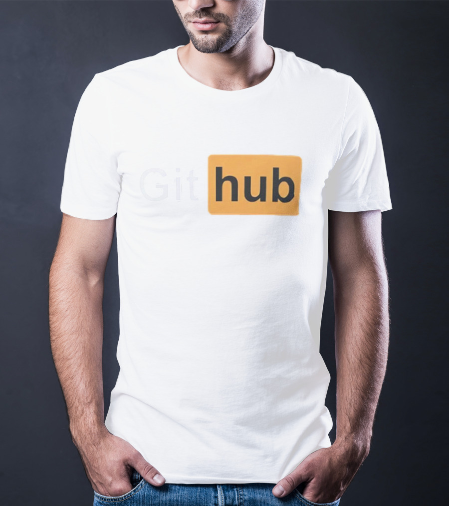 Git Hub Text With Yellow Highlight T-Shirt