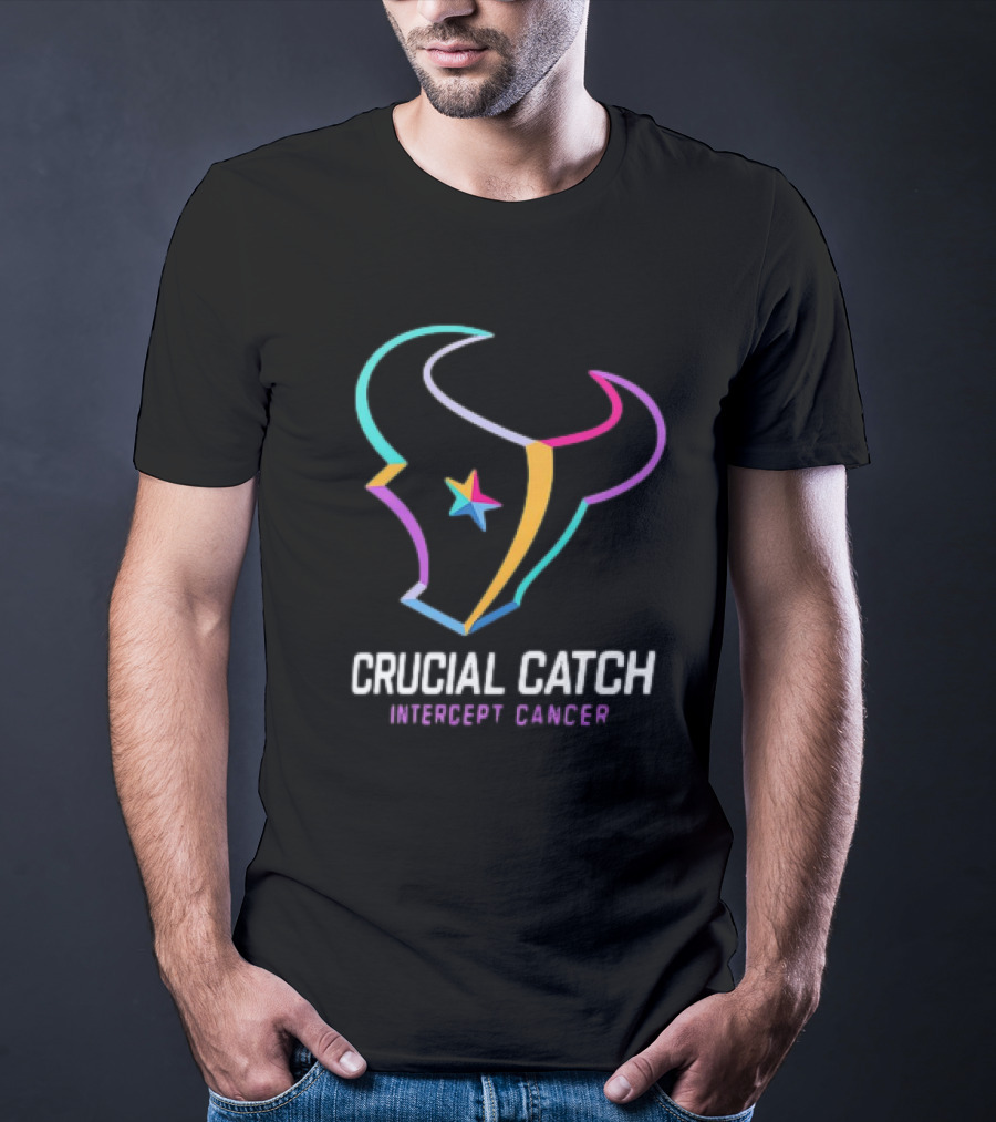 Houston Texans Crucial Catch Intercept Cancer Campaign T-Shirt