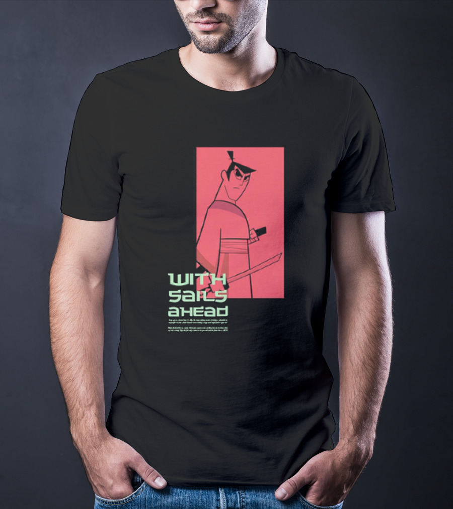 Samurai Jack With Sails Ahead Retro Style Fan T-Shirt