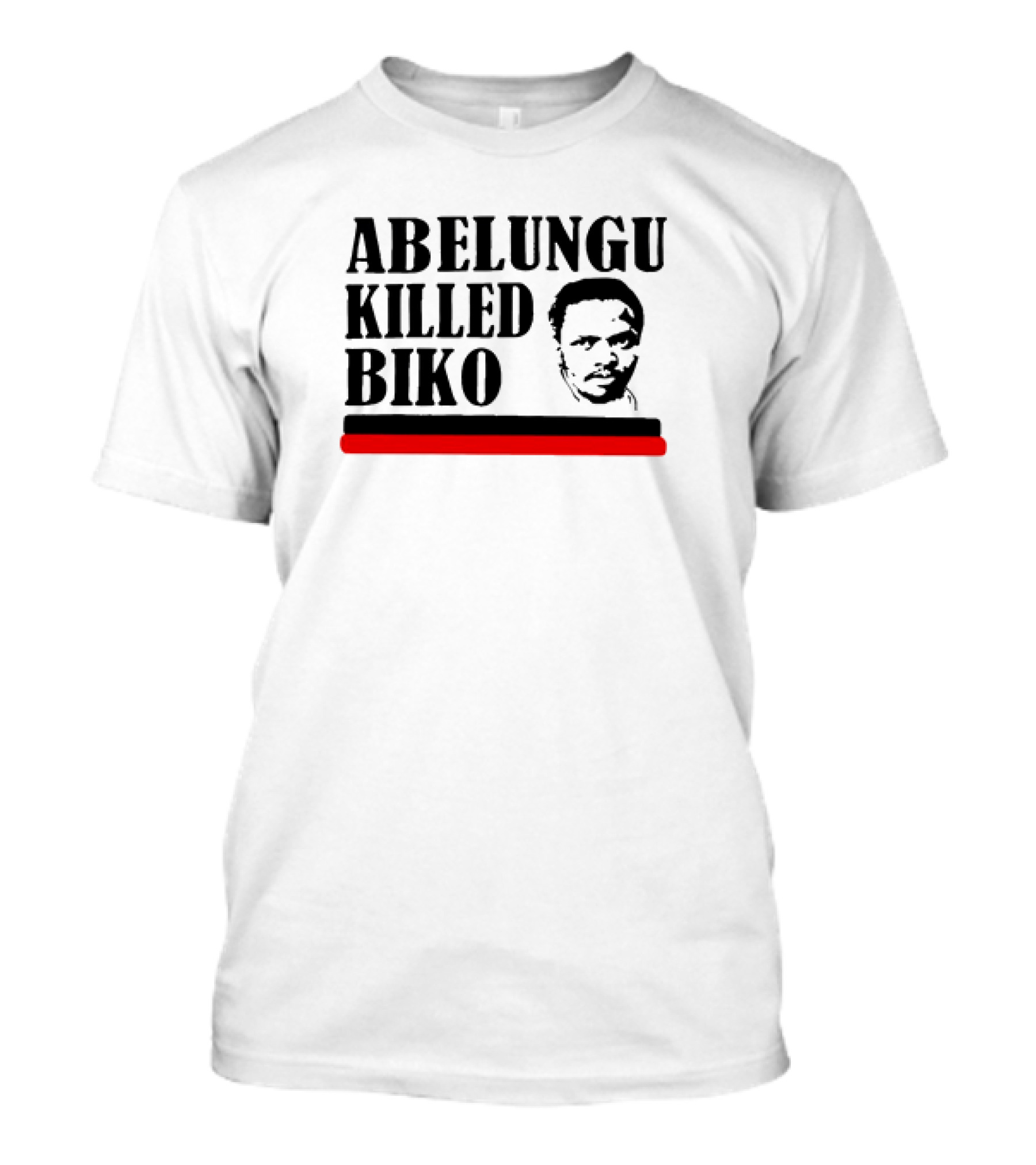 Abelungu Killed Biko Activist Portrait With Black And Red Lines T-Shirt