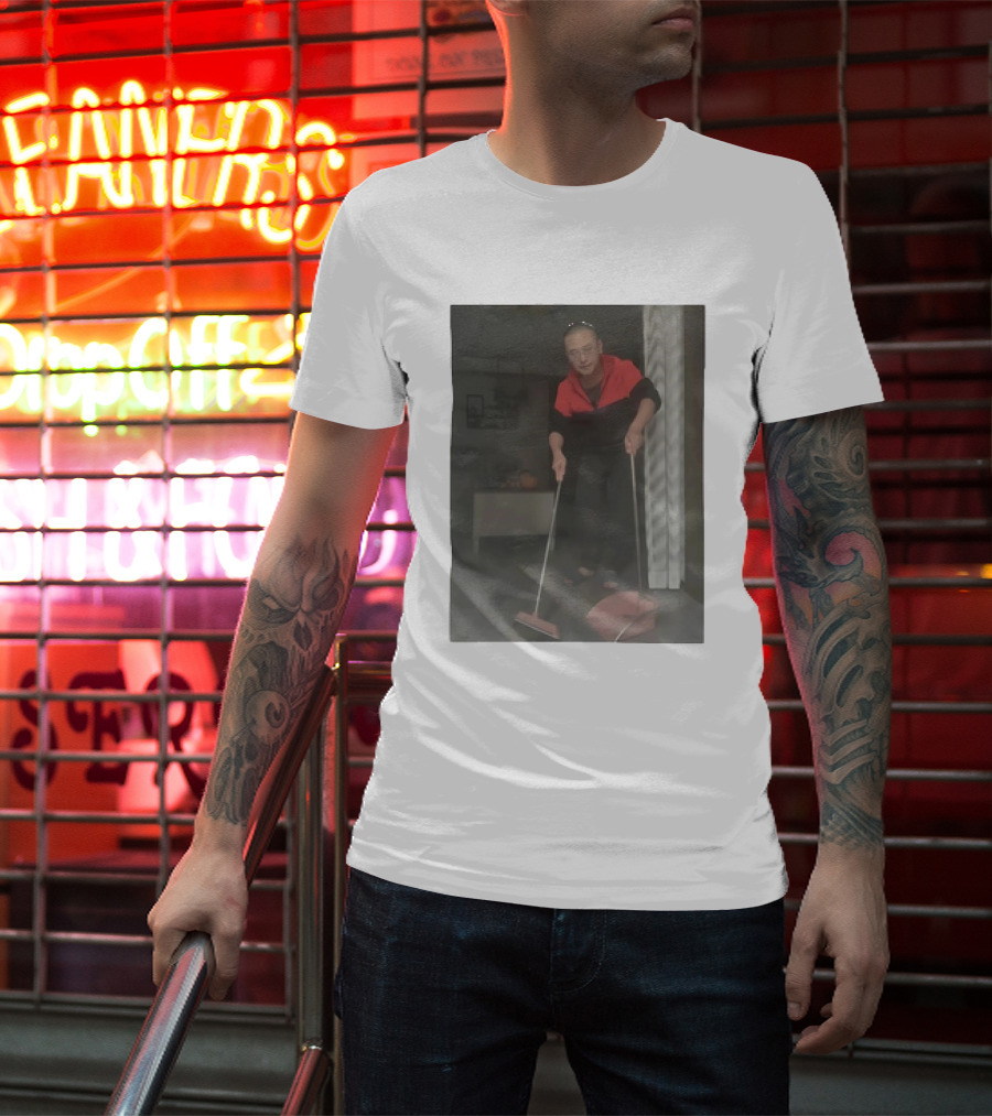 Hygiene Guy Cleaning With Broom And Dustpan Indoors T-Shirt