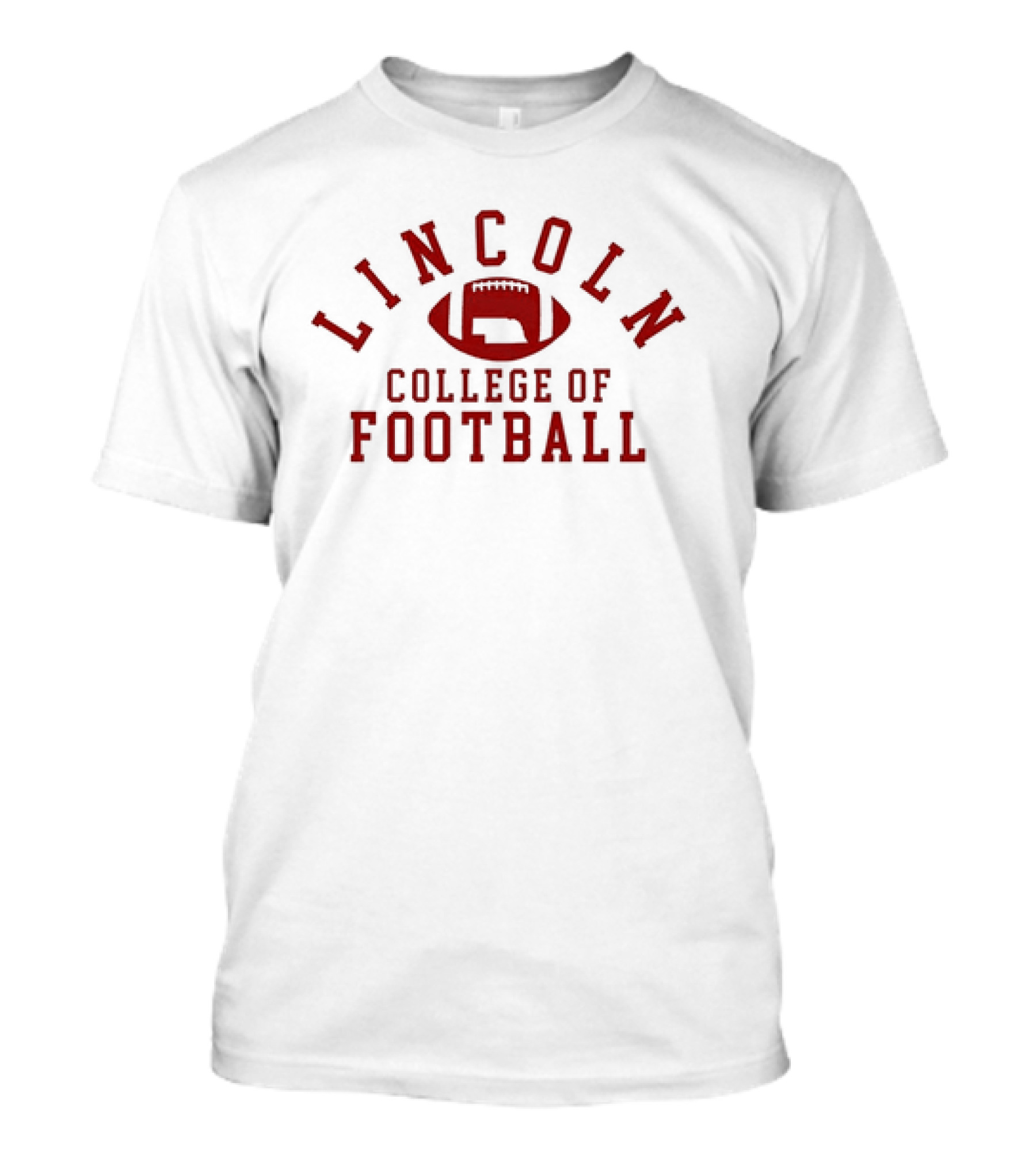Lincoln College Of Football Emblem With Football T-Shirt