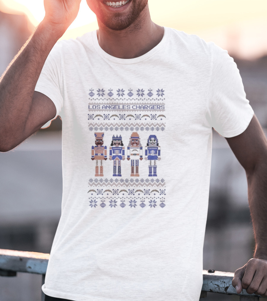 Los Angeles Chargers Ugly Christmas Sweater Nutcracker T-Shirt