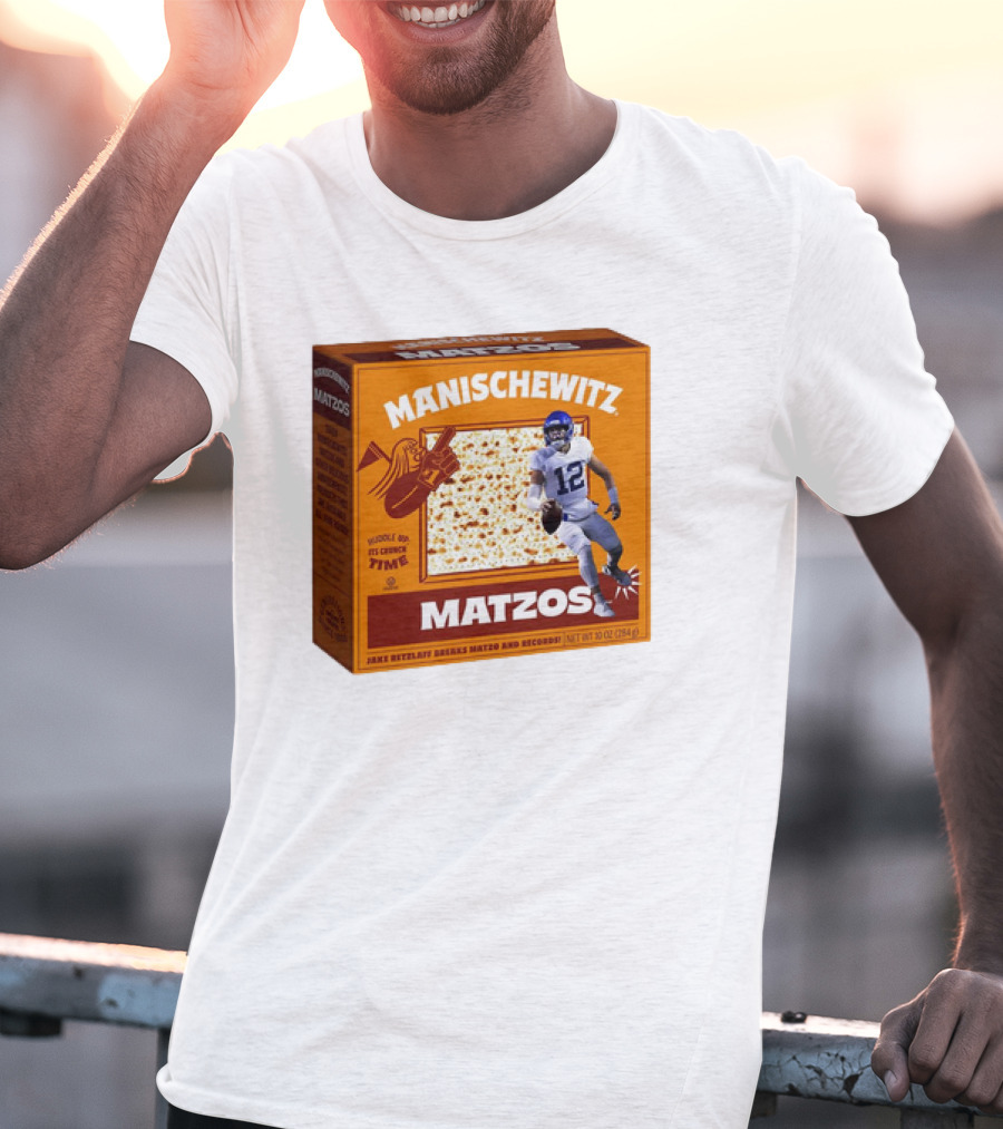 Manischewitz Matzos Jake Retzlaff Breaks Matzo And Records BYU Cougars Matzo Crunch Football T-Shirt
