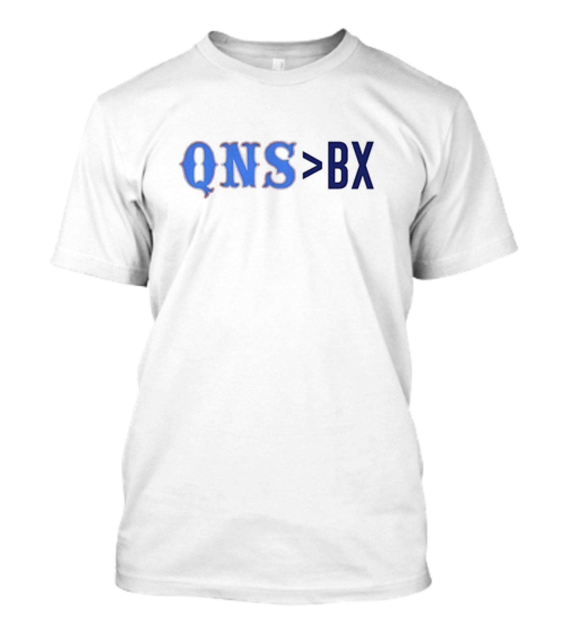 QNS BX Queens Greater Than Bronx Typography T-Shirt