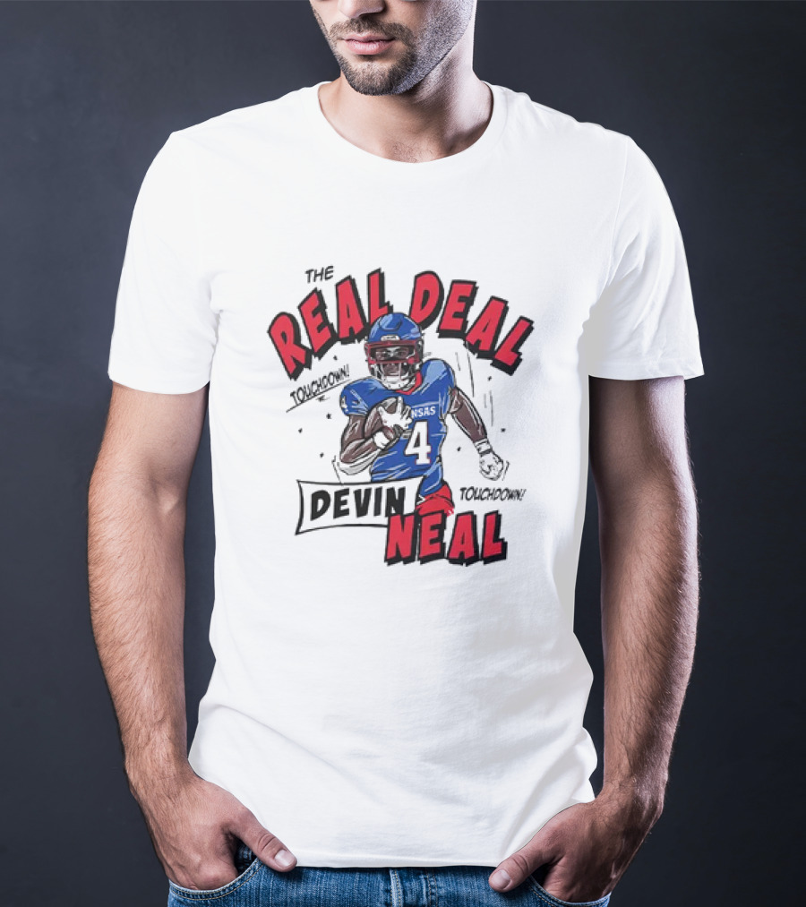 The Real Deal Devin Neal Kansas Touchdown Jayhawks T-Shirt