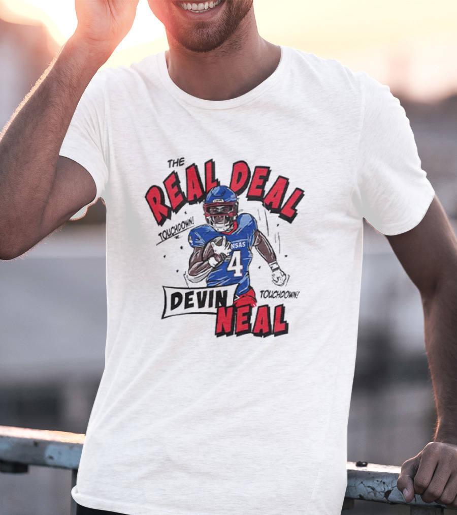 The Real Deal Devin Neal Kansas Touchdown Jayhawks T-Shirt