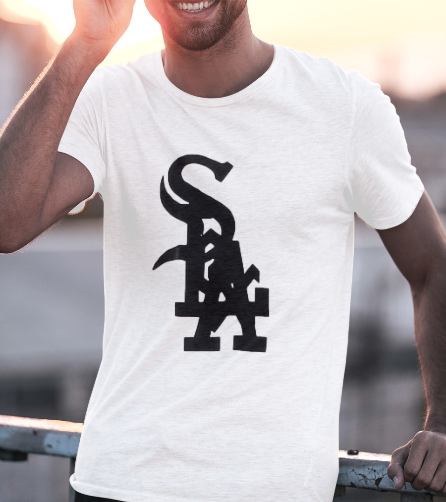 Chicago White Sox And Los Angeles Dodgers Logo Combination T-Shirt