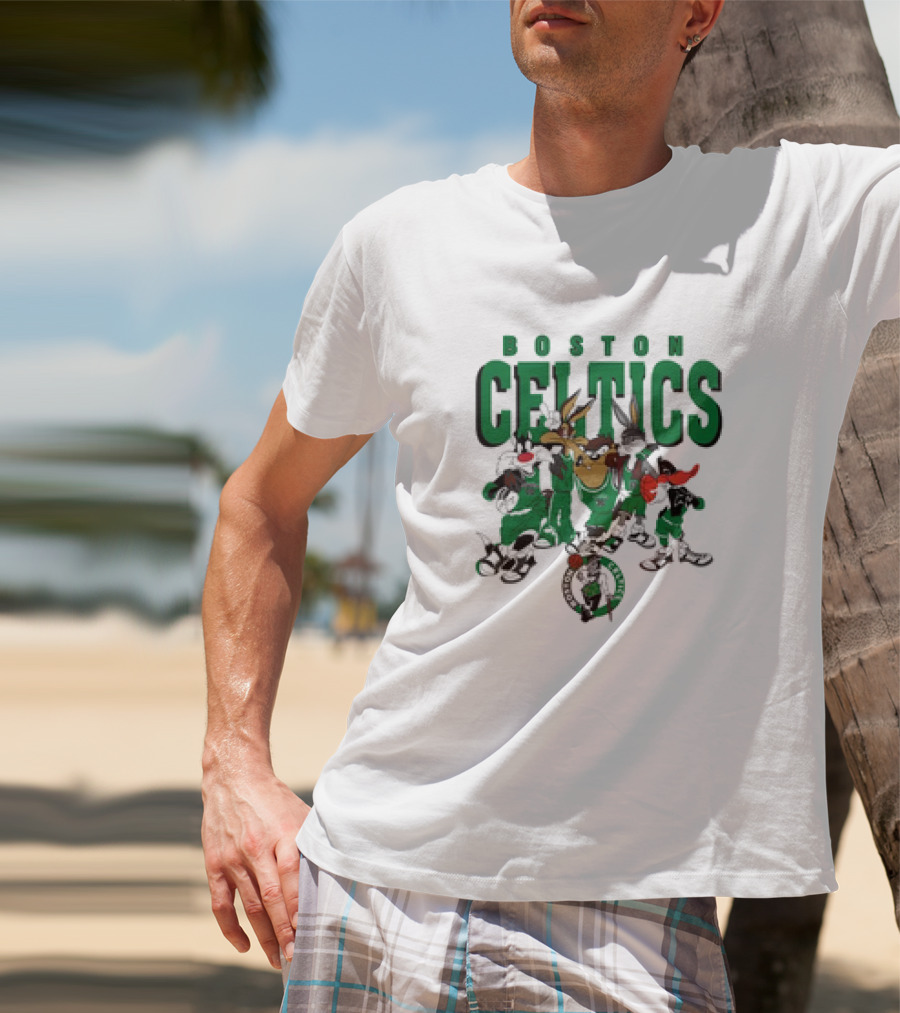 Boston Celtics Looney Tunes Characters NBA Collaboration T-Shirt