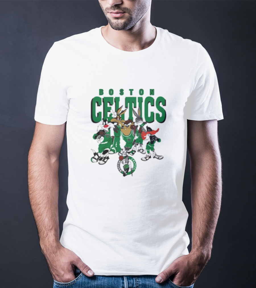 Boston Celtics Looney Tunes Characters NBA Collaboration T-Shirt