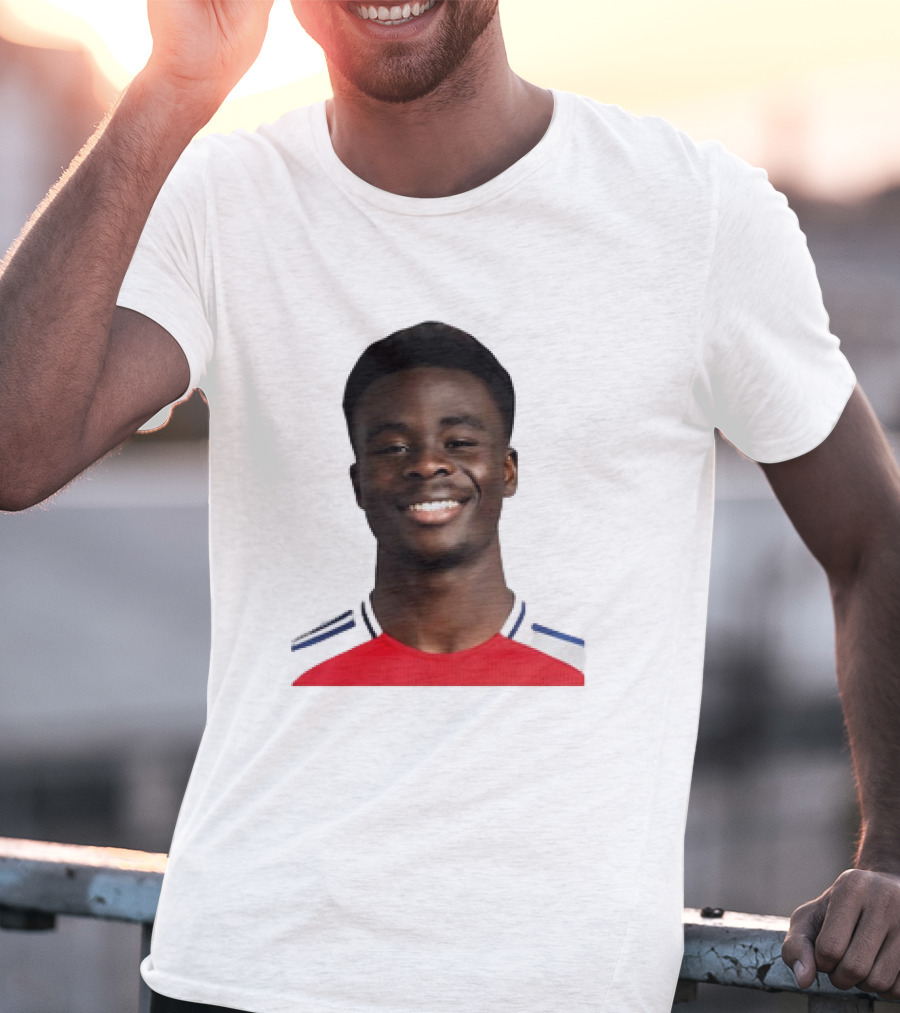 Bukayo Saka Arsenal F.C. Player Icon With Red Jersey T-Shirt
