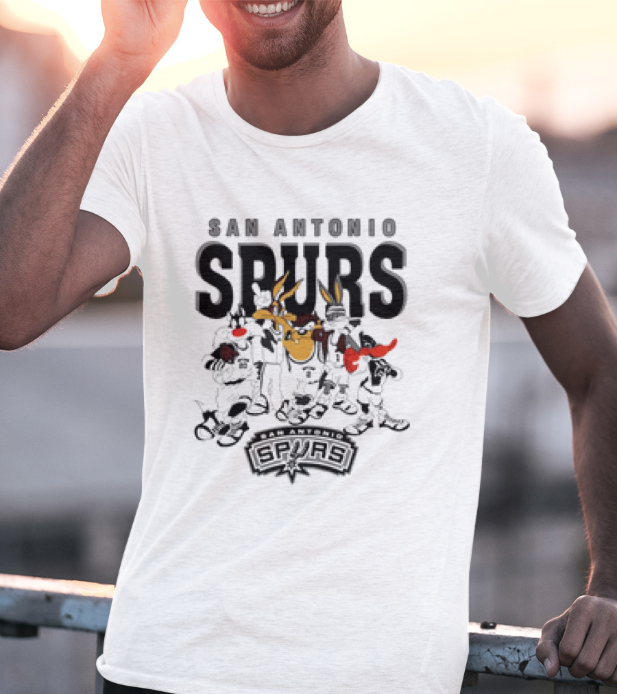 San Antonio Spurs Looney Tunes NBA Basketball Characters T-Shirt