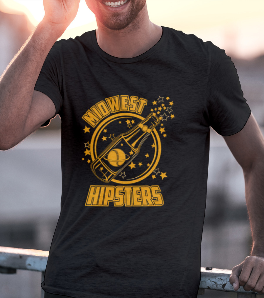 Midwest Hipsters Bottle With Stars And Rings T-Shirt