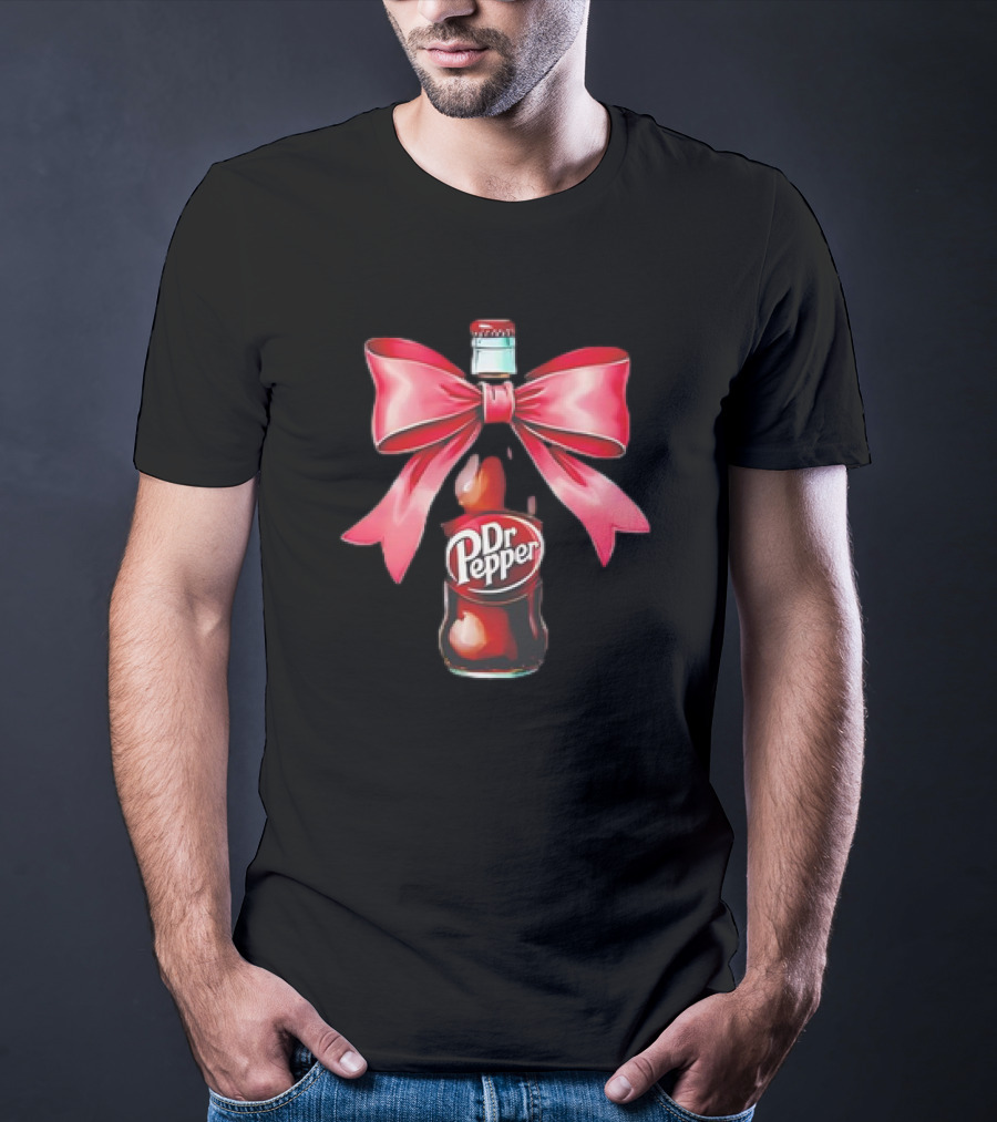 Dr Pepper Bottle With Pink Bow Coquette T-Shirt