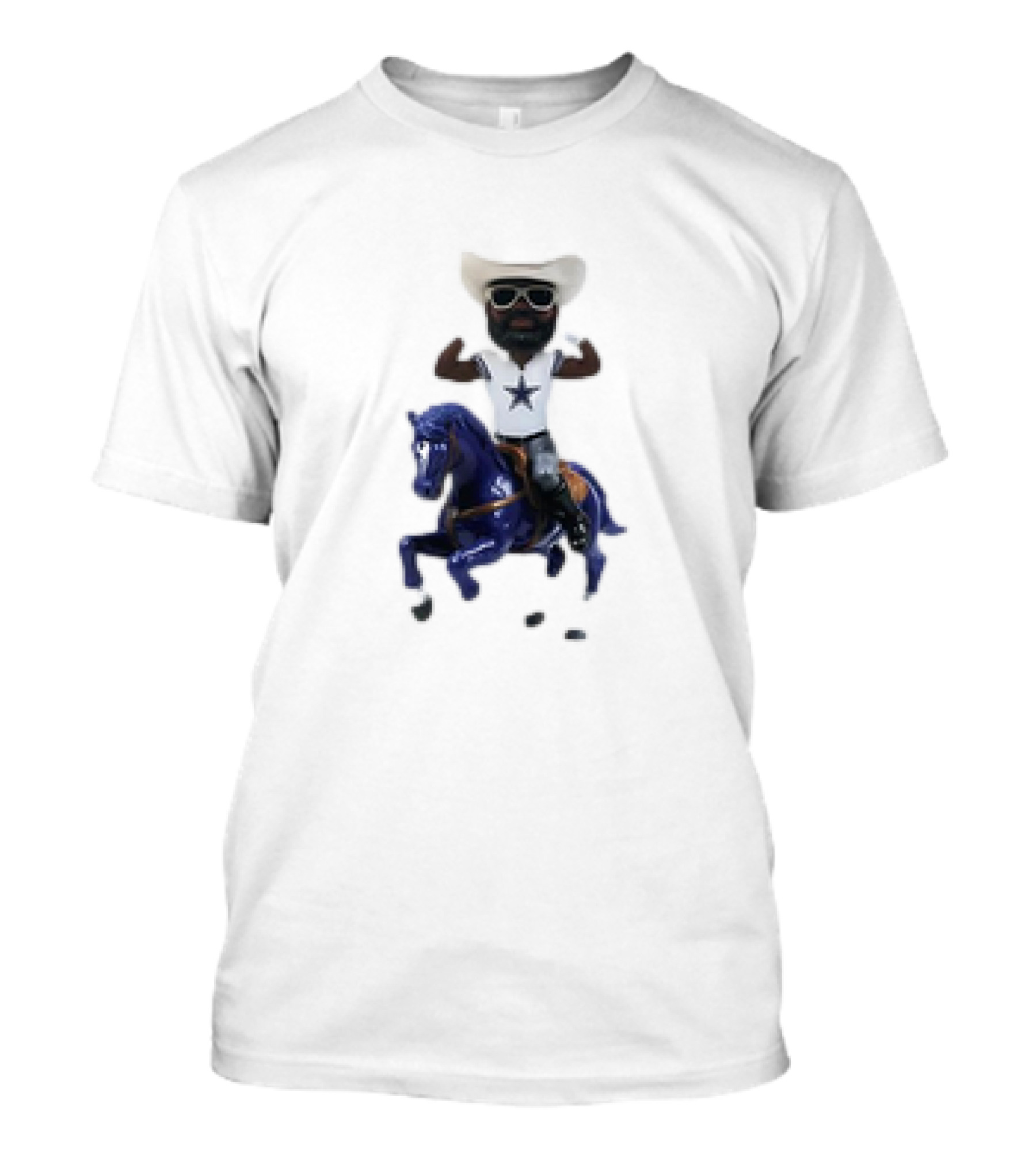 Dallas Cowboys Bobblehead With Cowboy Hat Riding Horse T-Shirt