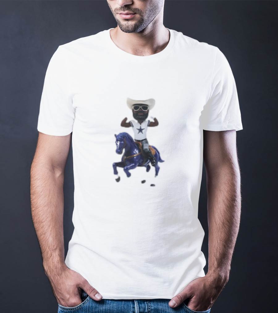 Dallas Cowboys Bobblehead With Cowboy Hat Riding Horse T-Shirt