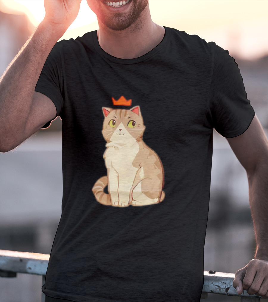 Good Times Cat With Orange Crown T-Shirt