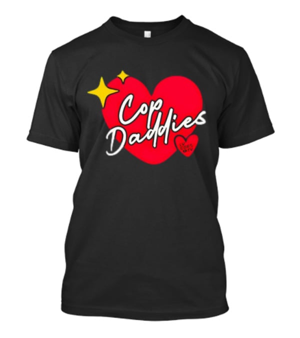 Cop Daddies Heart I Love Cops Girl Stars T-Shirt