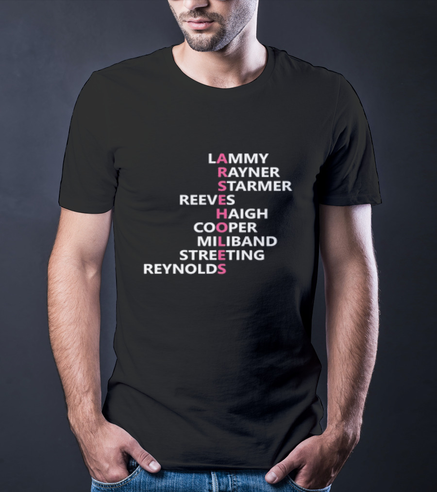 ARSEHOLES Lammy Rayner Starmer Reeves Haigh Cooper Miliband Streeting Reynolds T-Shirt