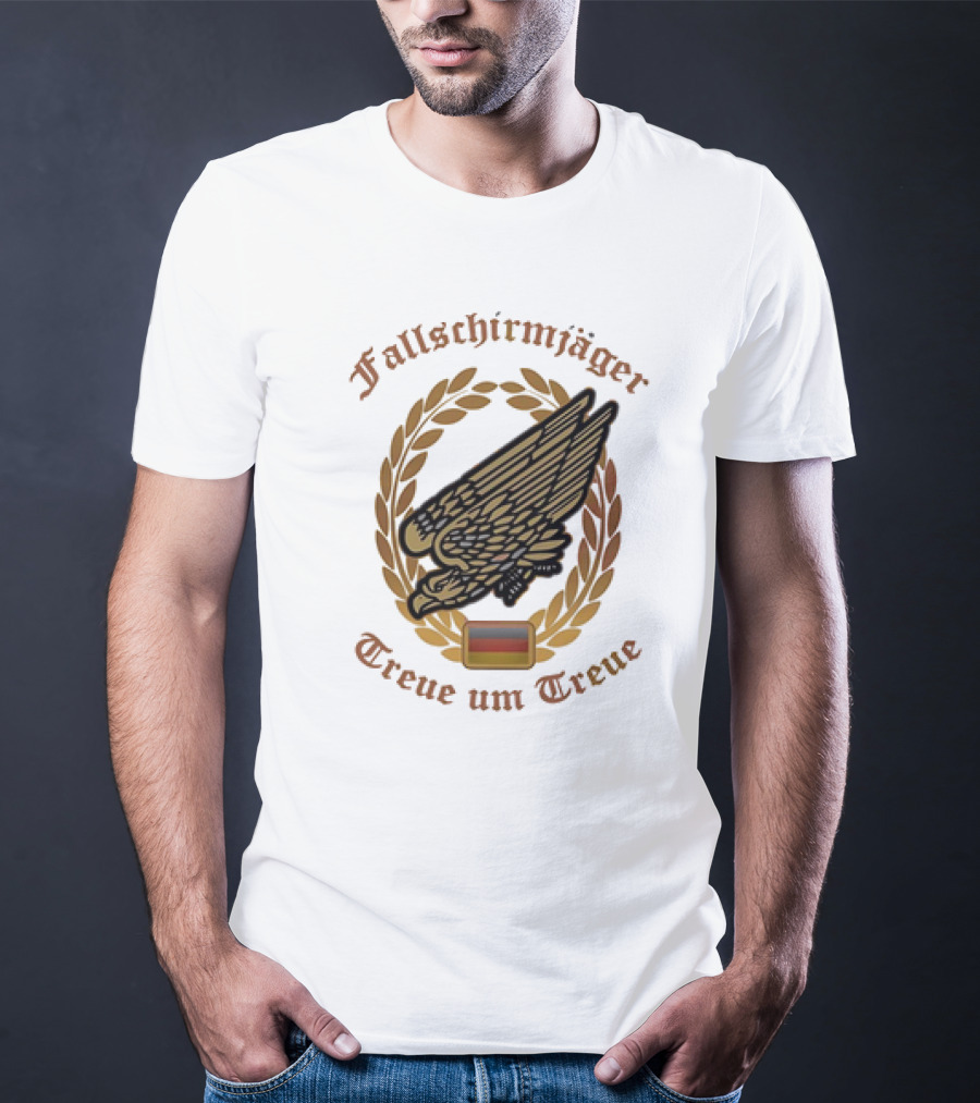 Fallschirmjäger Treue Um Treue Laurel Wreath Badge With Germany Flag T-Shirt