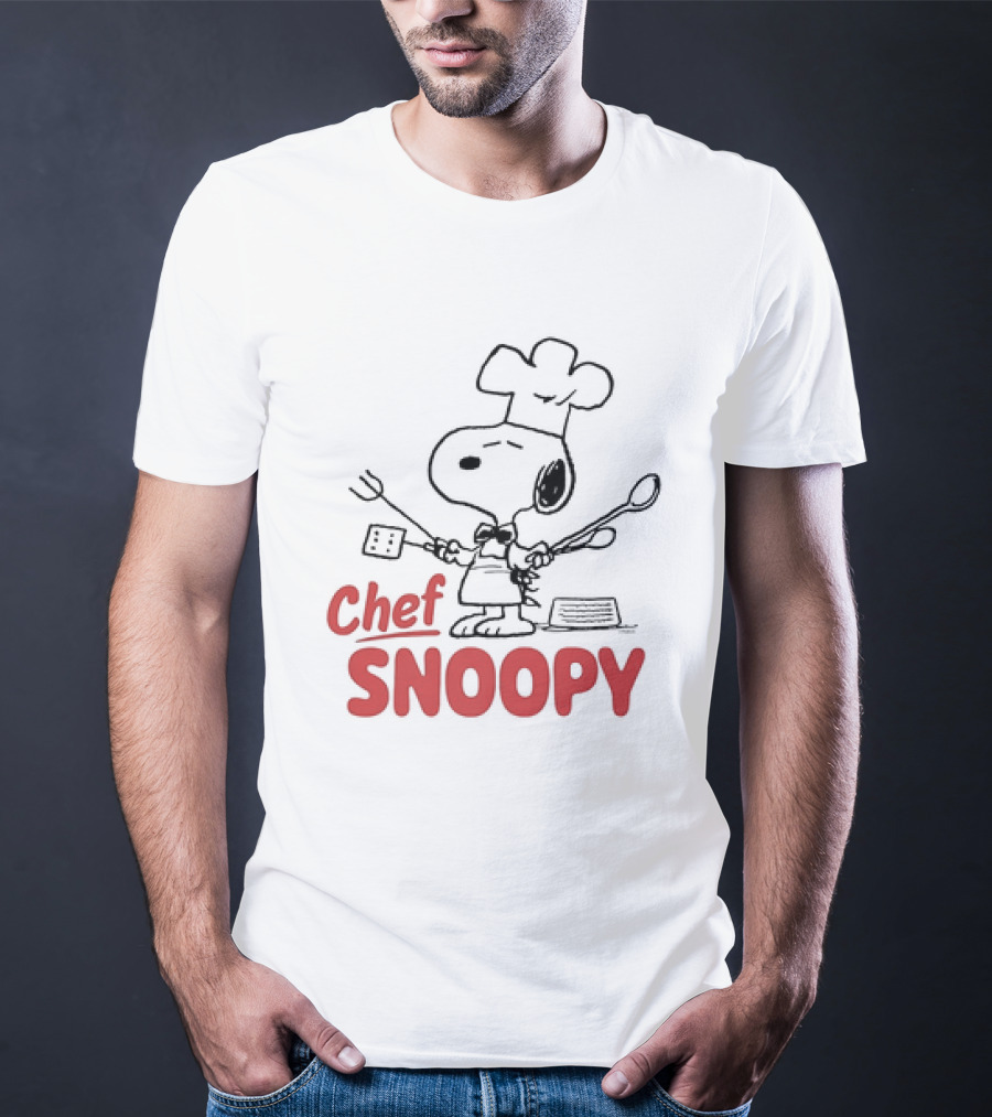 Peanuts Chef Snoopy Cooking Cartoon Character T-Shirt