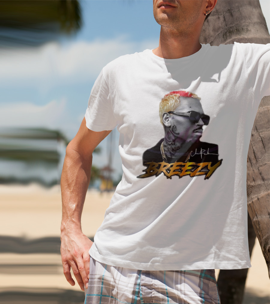 Breezy Chris Brown Signature Style With Sunglasses And Blonde Hair T-Shirt