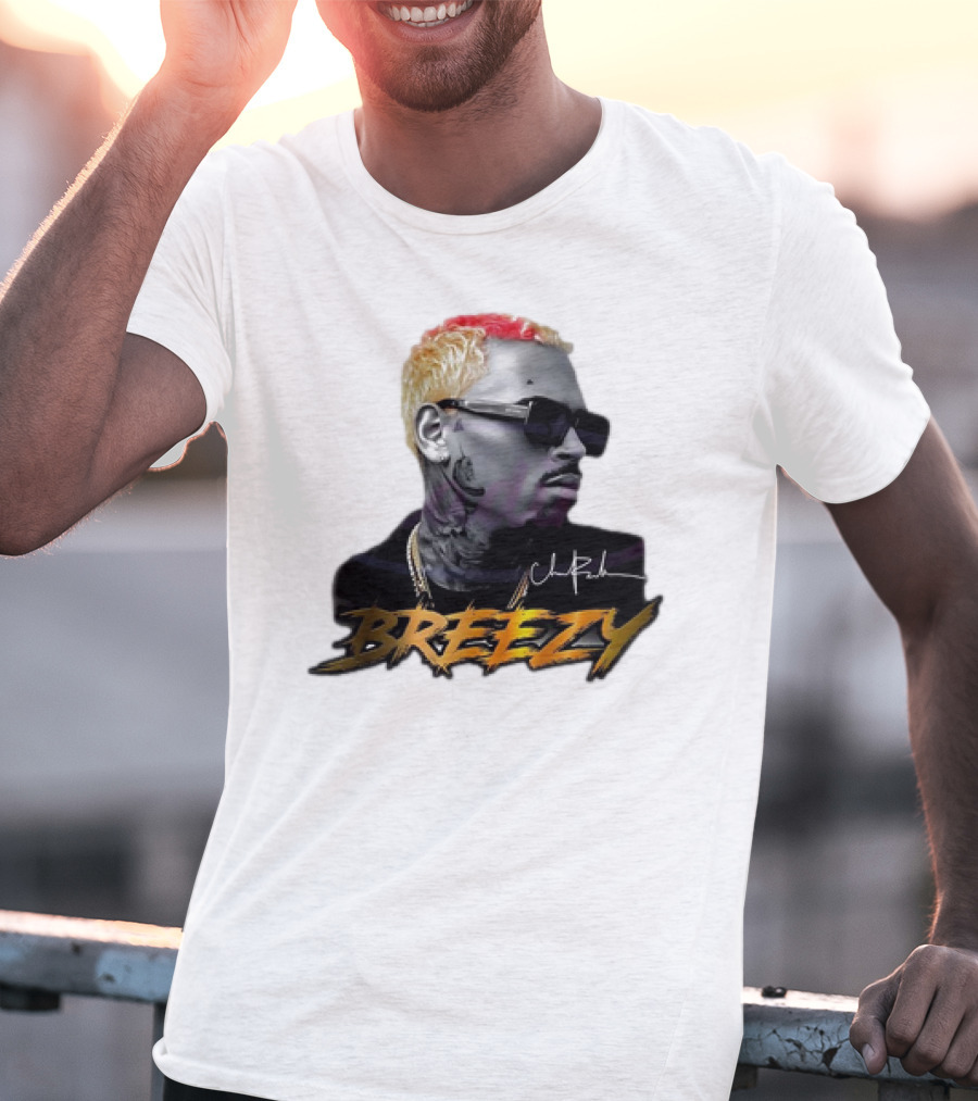 Breezy Chris Brown Signature Style With Sunglasses And Blonde Hair T-Shirt