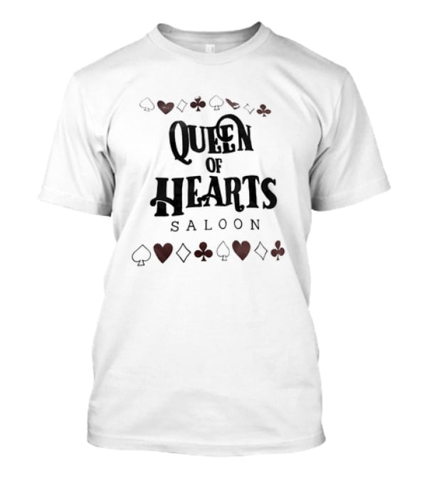Queen Of Hearts Saloon Playing Card Symbols T-Shirt