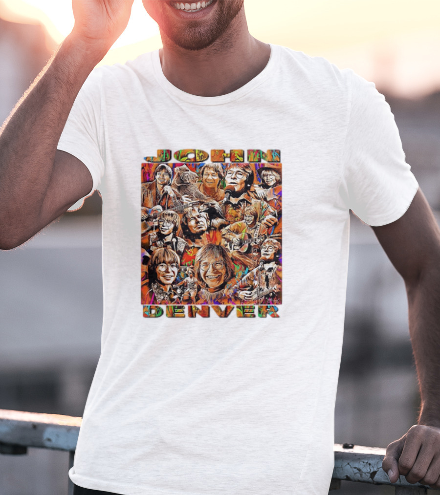 John Denver Colorful Vintage Collage T-Shirt