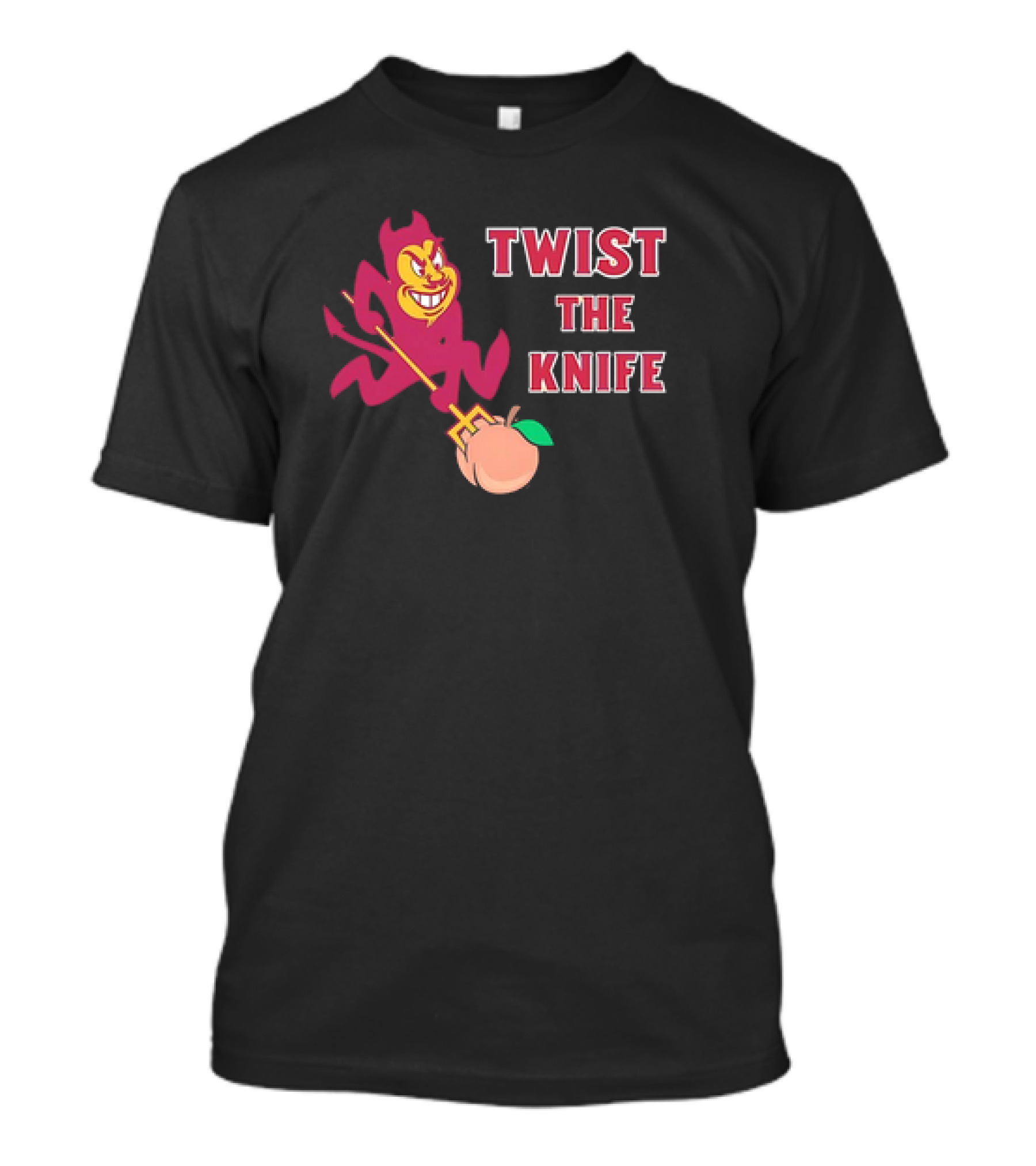 Arizona State Sun Devils Twist The Knife Peach Cleaver T-Shirt