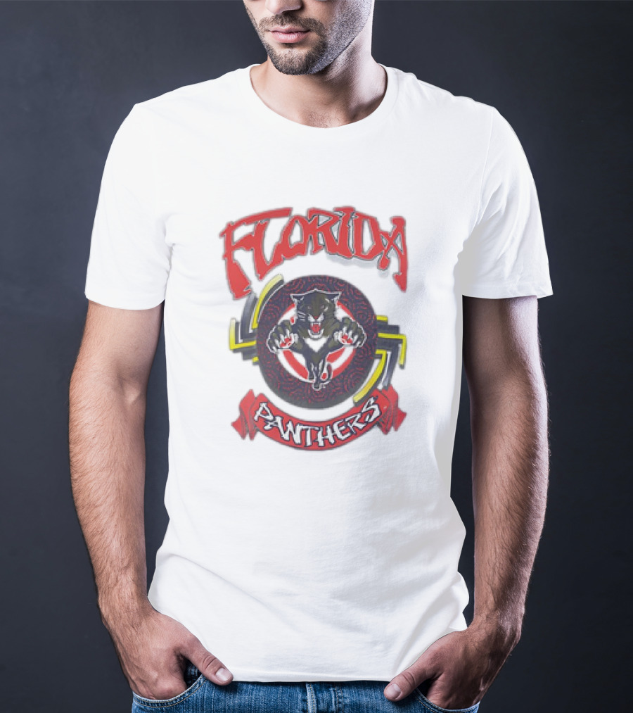 Florida Panthers Bold Design Logo With Fierce Panther T-Shirt