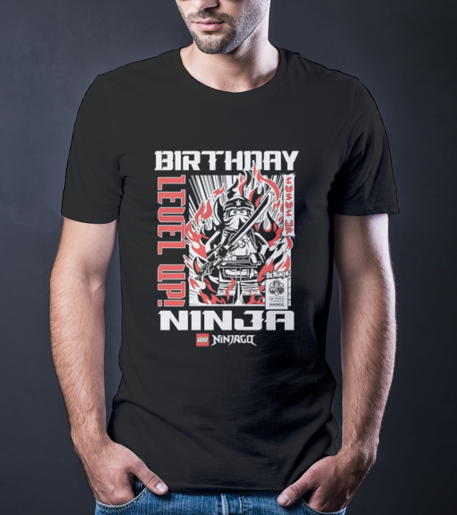 Birthday Level Up Ninja LEGO Ninjago Fire T-Shirt